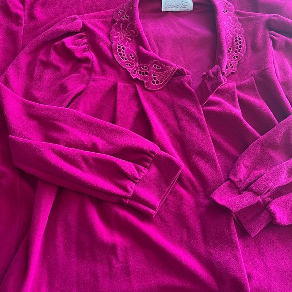 Vintage Vanity Fair Pink Snap Up Robe Sleeve Size Medium Med EUC Made in USA - Picture 2 of 9